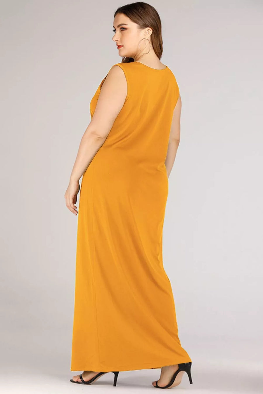 Plus Size Scoop Neck Maxi Tank Dress - 3IN SMART Shop  #