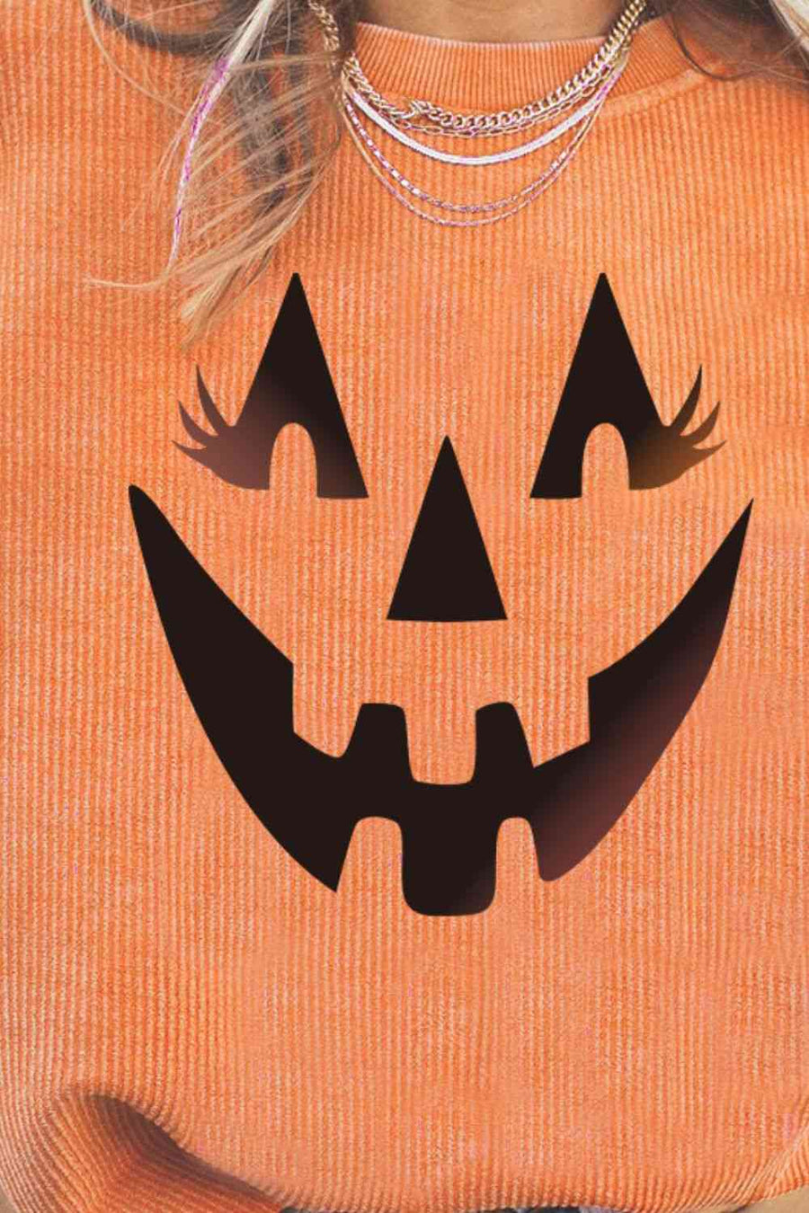 Round Neck Dropped Shoulder Jack-O'-Lantern Graphic Sweatshirt - 3IN SMART Shop  #