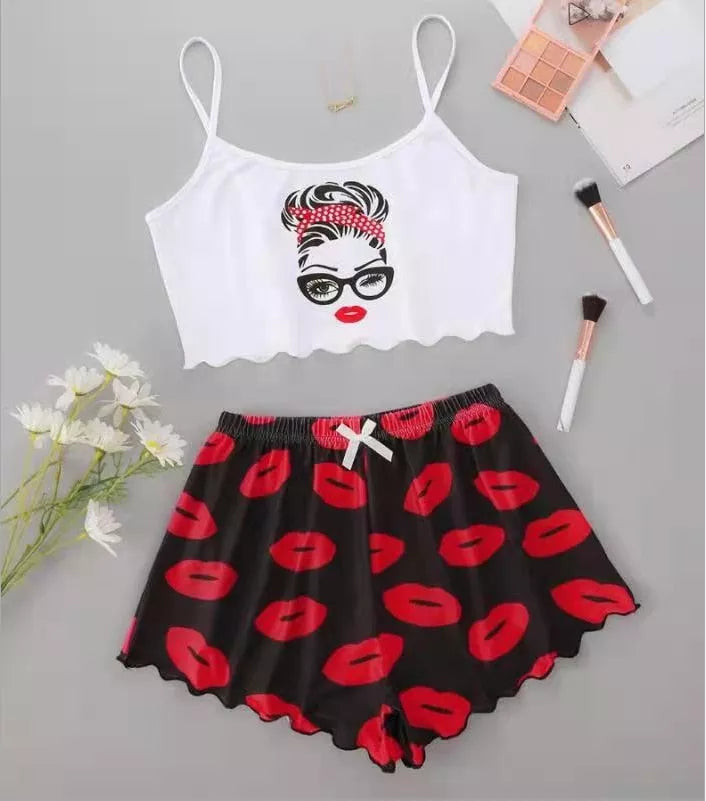 Women's Sleepwear Cartoon Print Short Set Pajamas - 3IN SMART Shop  #