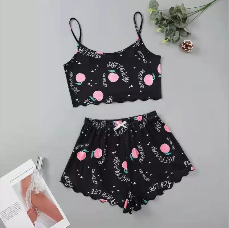 Women's Sleepwear Cartoon Print Short Set Pajamas