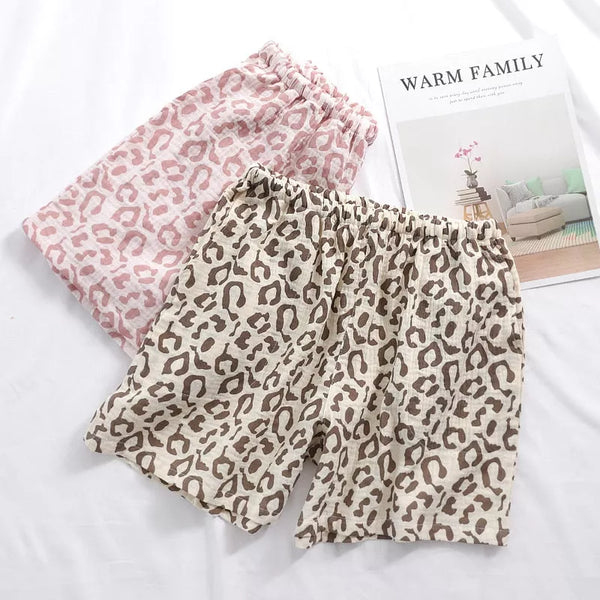 Summer leopard print shorts cotton crepe - 3IN SMART Shop  #