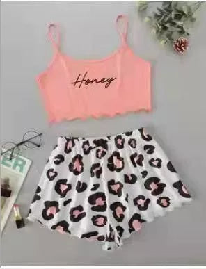 Women's Sleepwear Cartoon Print Short Set Pajamas