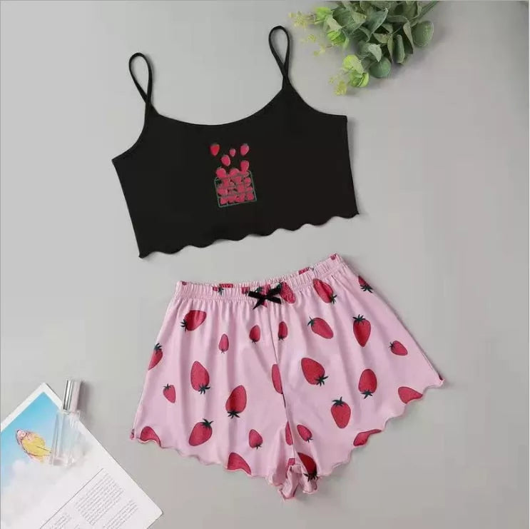 Women's Sleepwear Cartoon Print Short Set Pajamas