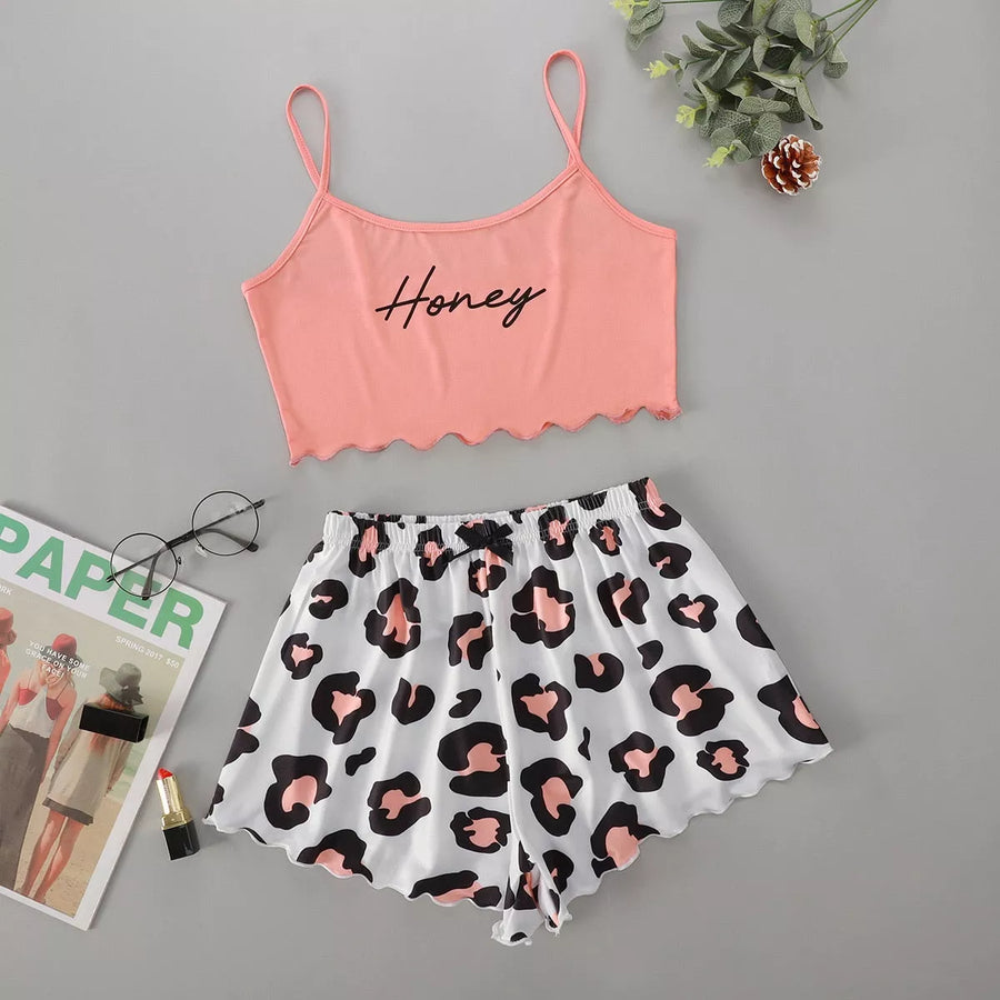 Women's Sleepwear Cartoon Print Short Set Pajamas