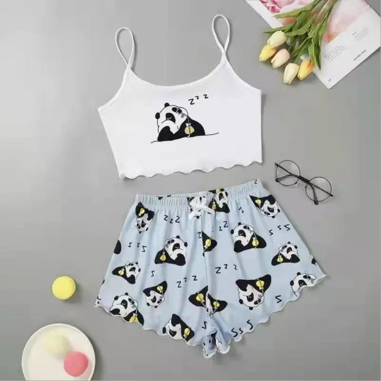 Women's Sleepwear Cartoon Print Short Set Pajamas - 3IN SMART Shop  #