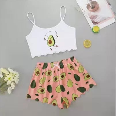 Women's Sleepwear Cartoon Print Short Set Pajamas