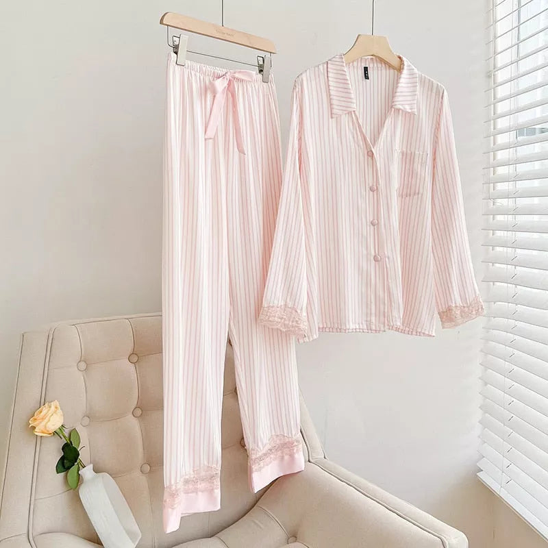 Pajama Set Satin Chiffon - 3IN SMART Shop  #