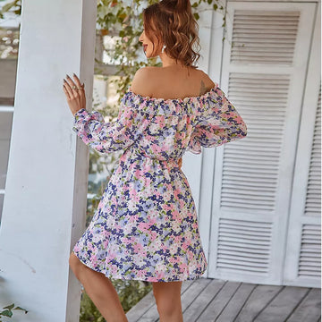 Floral Dress Puff Sleeves Elegant - 3IN SMART Shop  #