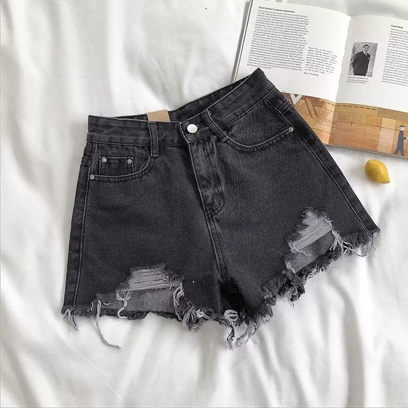 Casual High Waist Denim Shorts Women - 3IN SMART Shop  #