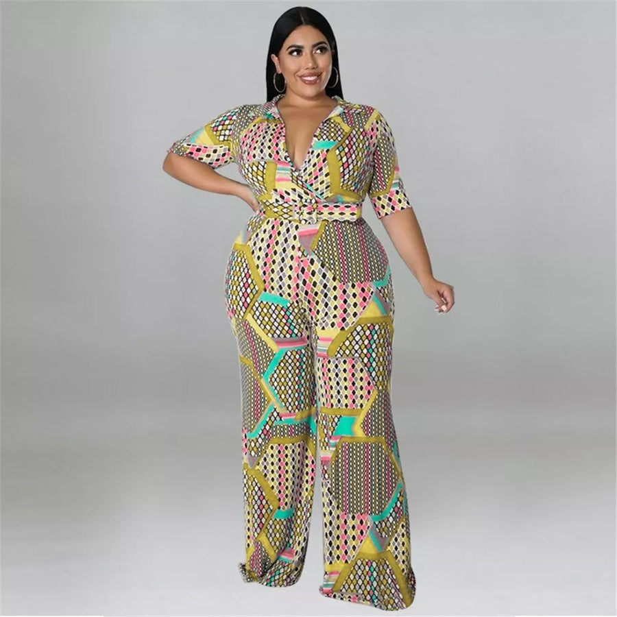 Plus Size Jumpsuit Printed - 3IN SMART Shop  #