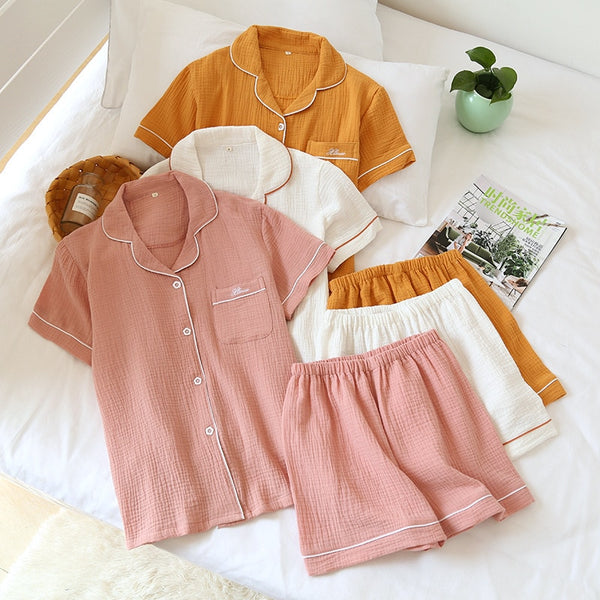 Cotton crepe pajamas - 3IN SMART Shop  #