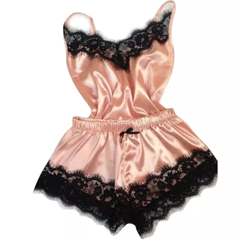 Pajama Stretch Satin Lace