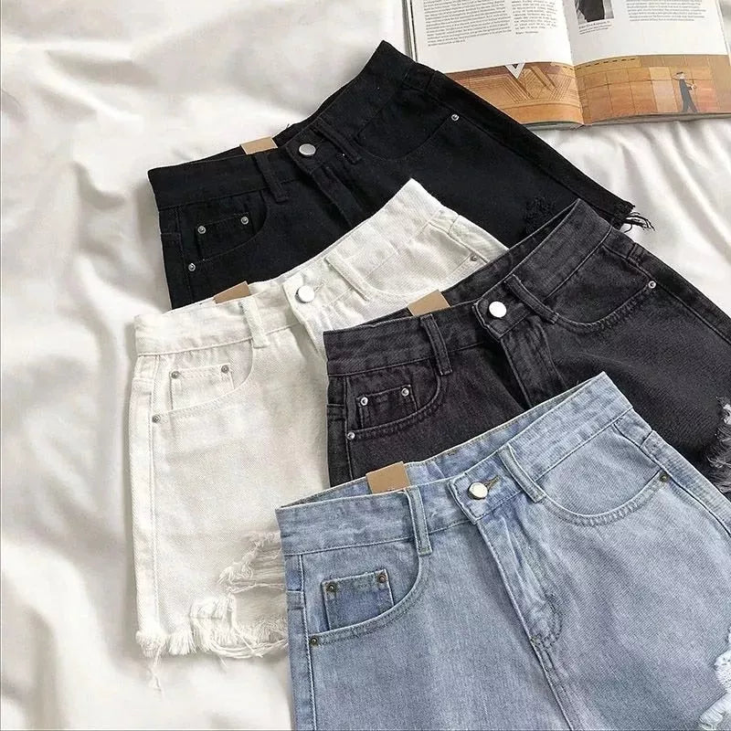 Casual High Waist Denim Shorts Women - 3IN SMART Shop  #