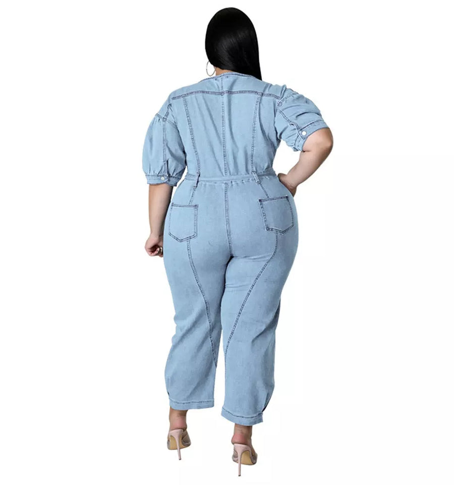 Plus Size Jumpsuit Denim - 3IN SMART Shop  #