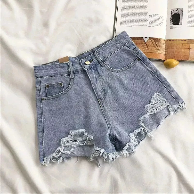 Casual High Waist Denim Shorts Women - 3IN SMART Shop  #