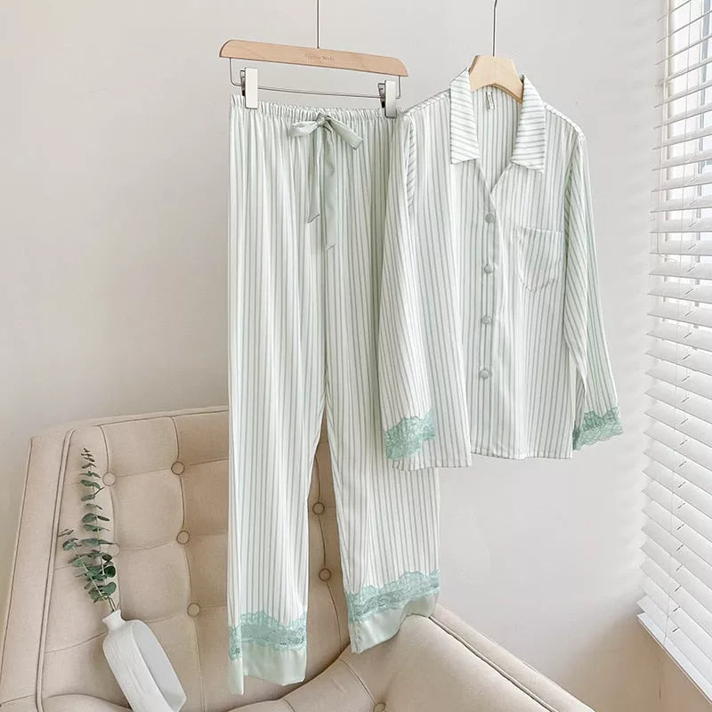 Pajama Set Satin Chiffon - 3IN SMART Shop  #