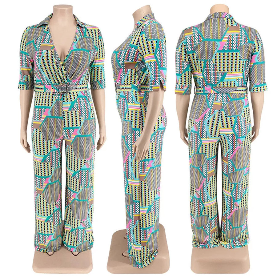 Plus Size Jumpsuit Printed - 3IN SMART Shop  #