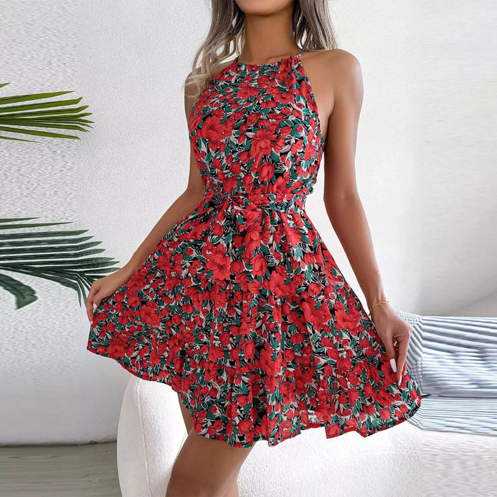 Midi Dress Casual Lace-up Ruffle - 3IN SMART Shop  #