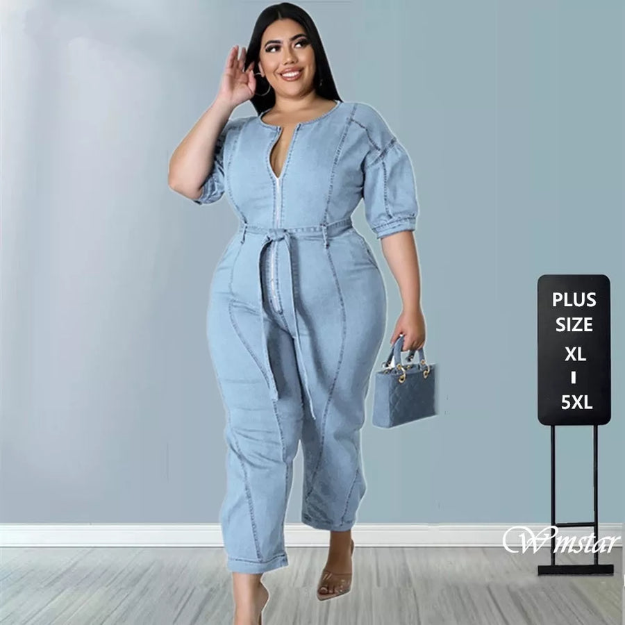 Plus Size Jumpsuit Denim - 3IN SMART Shop  #