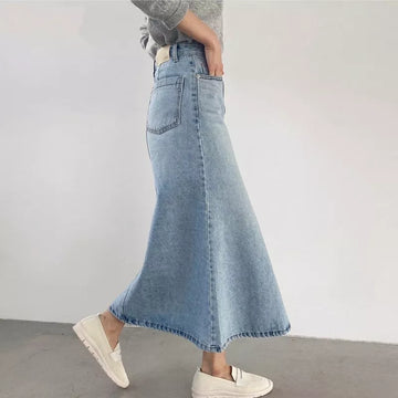 Denim Mid-length Skirts - 3IN SMART Shop  #