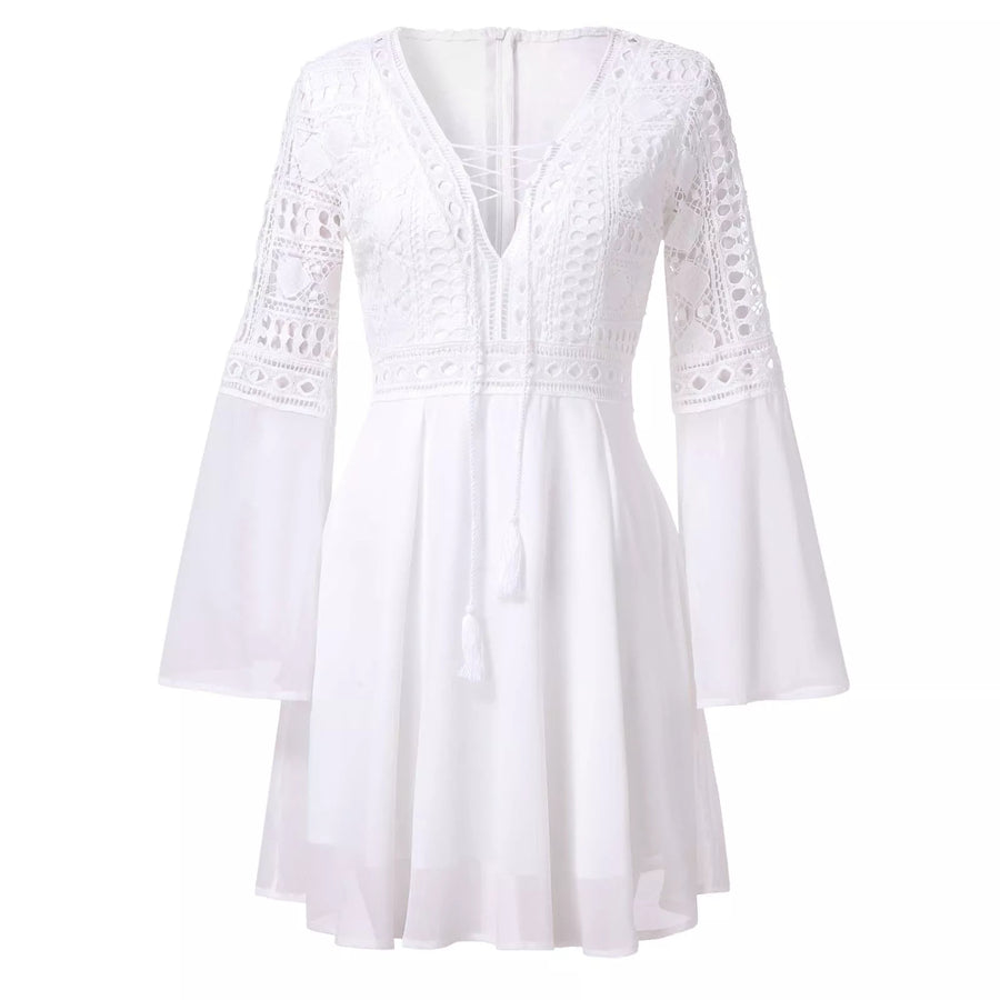 Casual Dresses Lace Long Sleeve - 3IN SMART Shop  #