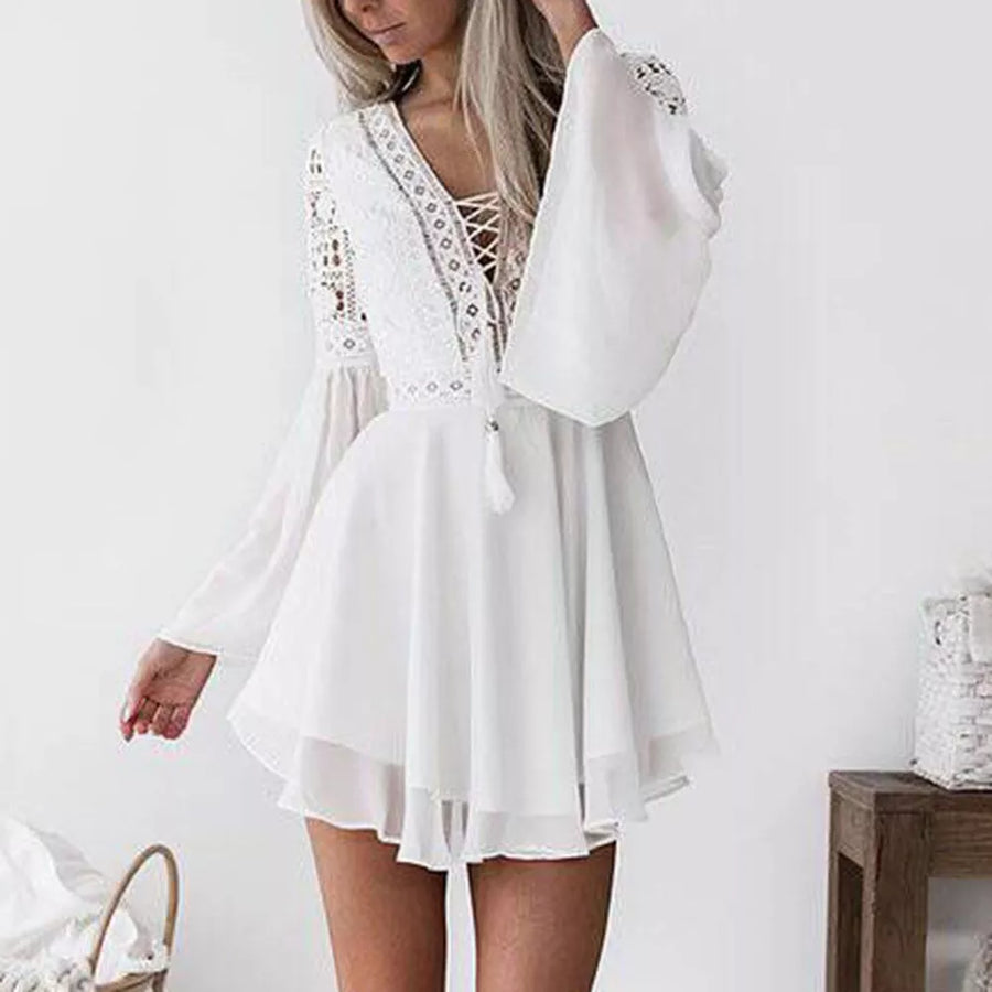 Casual Dresses Lace Long Sleeve - 3IN SMART Shop  #