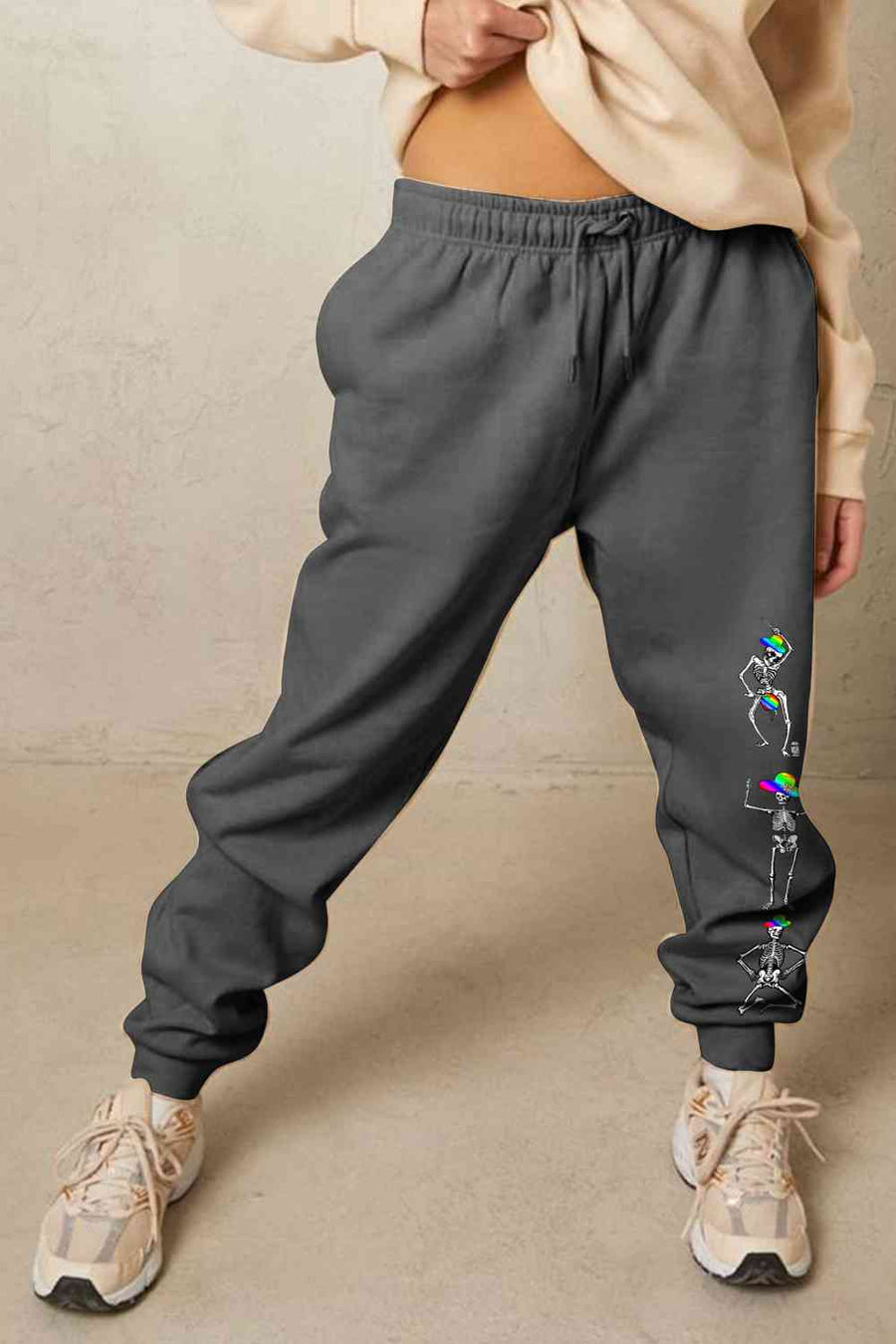 Full Size SKELETON Graphic Sweatpants - 3IN SMART Shop  #