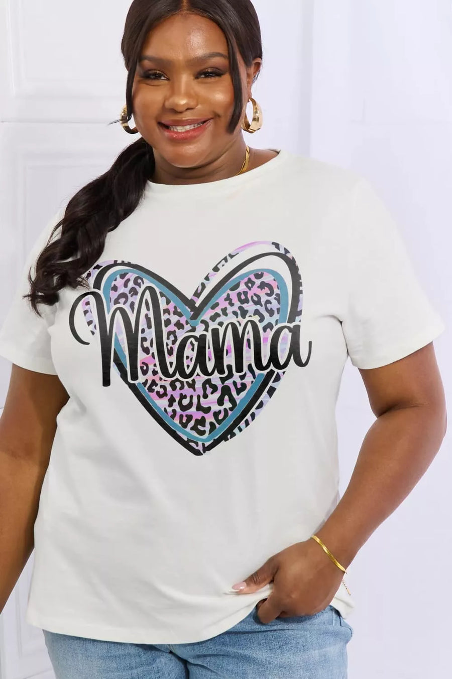 Full Size MAMA Graphic Cotton Tee - 3IN SMART Shop  #