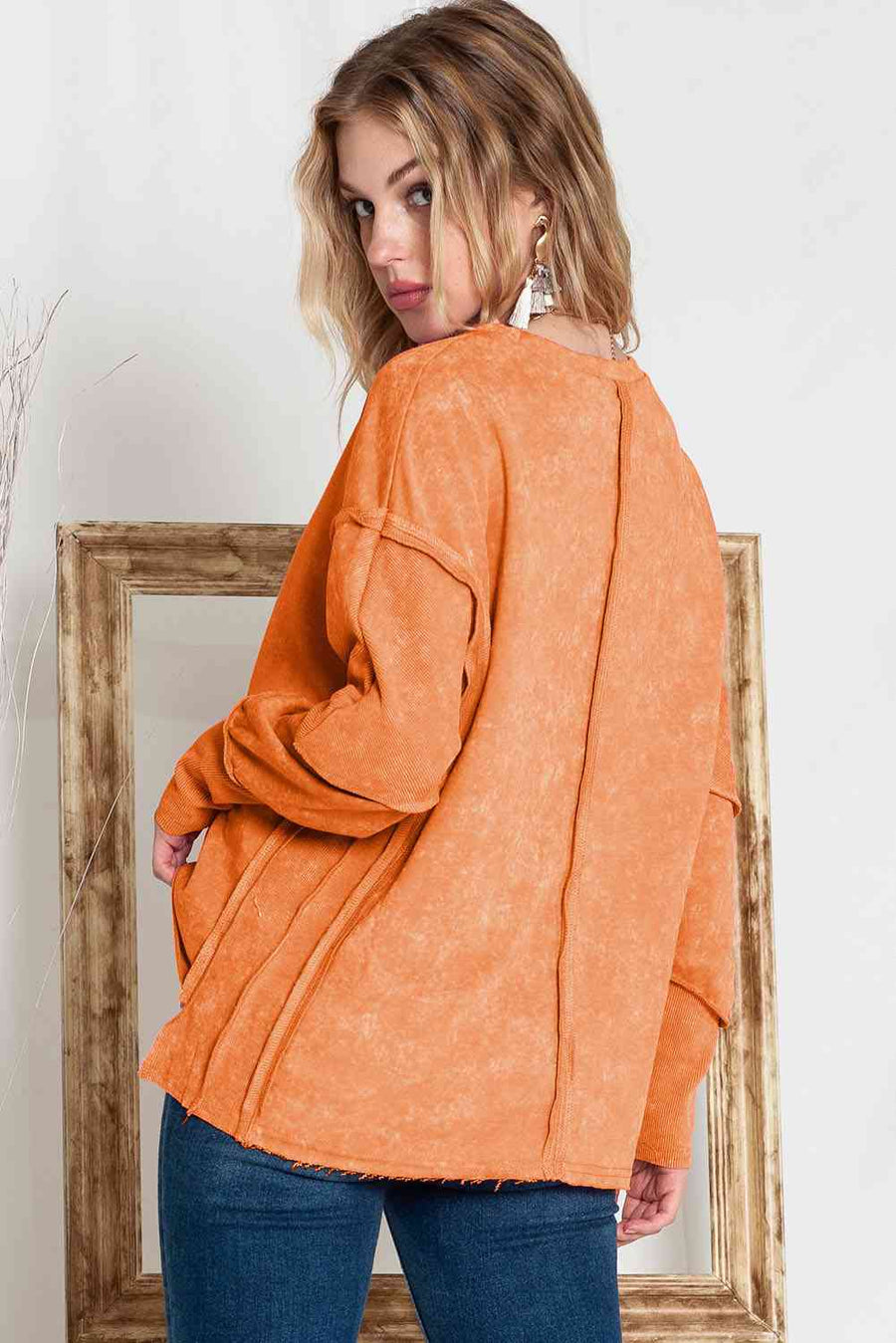 Round Neck Long Sleeve Jack-O'-Lantern Graphic Blouse - 3IN SMART Shop  #