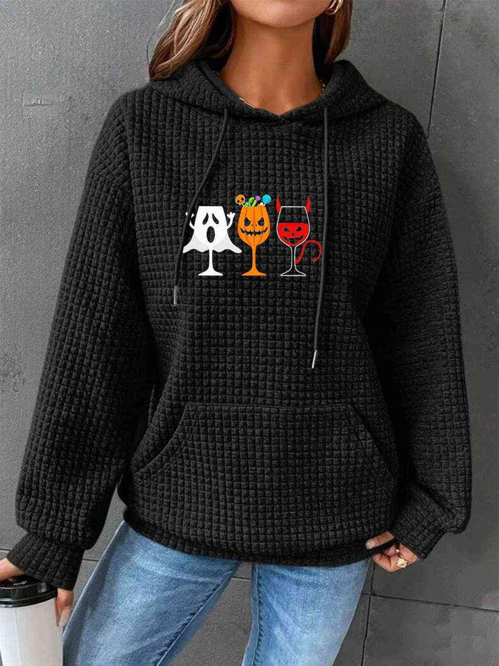 Halloween Graphic Hoodie with Front Pocket - 3IN SMART Shop  #
