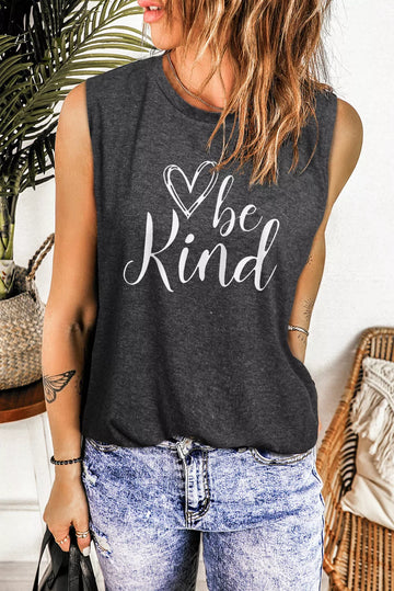 T-shirt BE KIND Graphic Round Neck Tank - 3IN SMART Shop  #