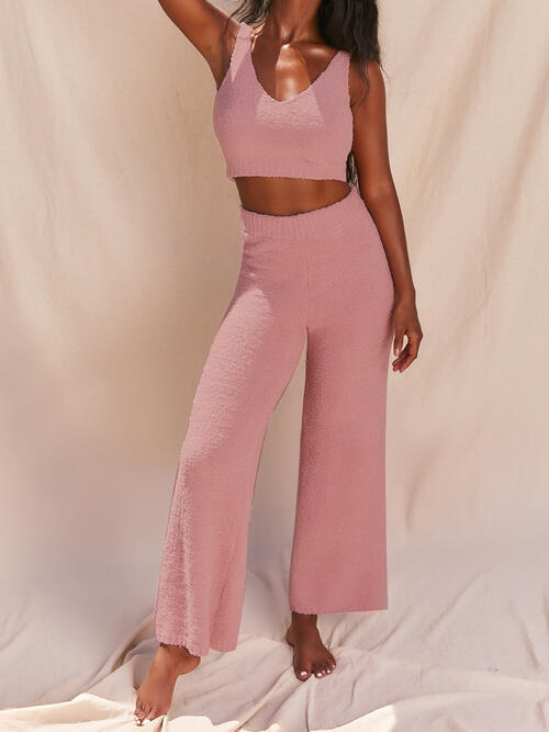 V-Neck Tank and Pants Set - 3IN SMART Shop  #