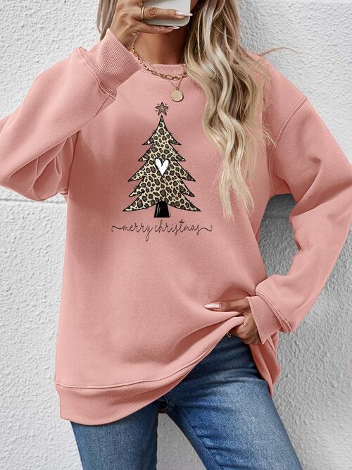 Christmas Tree Graphic Long Sleeve Sweatshirt - 3IN SMART Shop  #
