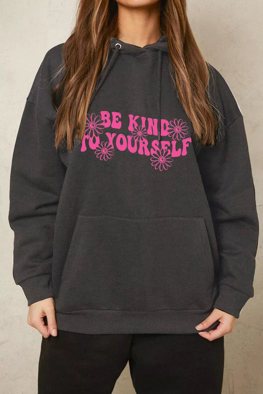 Full Size BE KIND TO YOURSELF Graphic Hoodie - 3IN SMART Shop  #