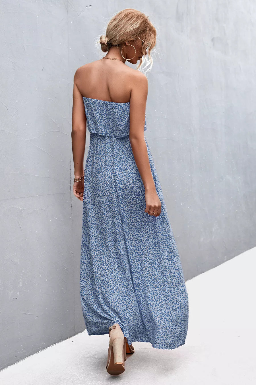 Strapless Split Maxi Dress - 3IN SMART Shop  #