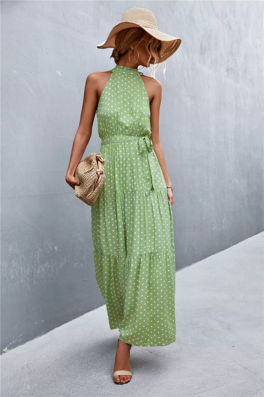 Printed Sleeveless Tie Waist Maxi Dress - 3IN SMART Shop  #